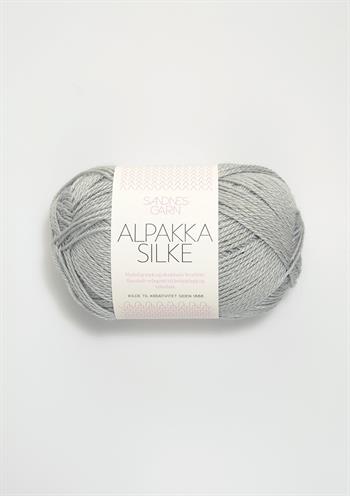 Alpakka silke 7521 Støvet  lys gråblå